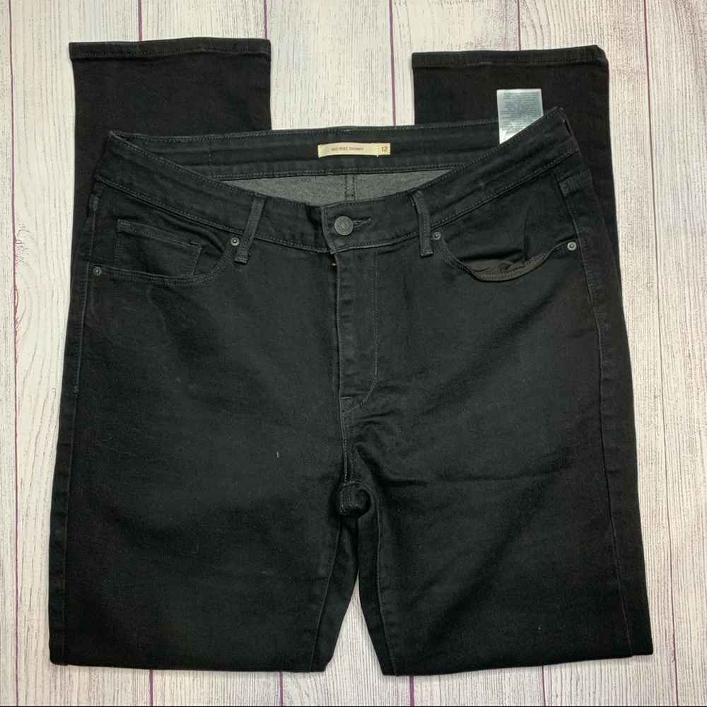 Levi’s Black Mid Rise Skinny Jeans Size 12S